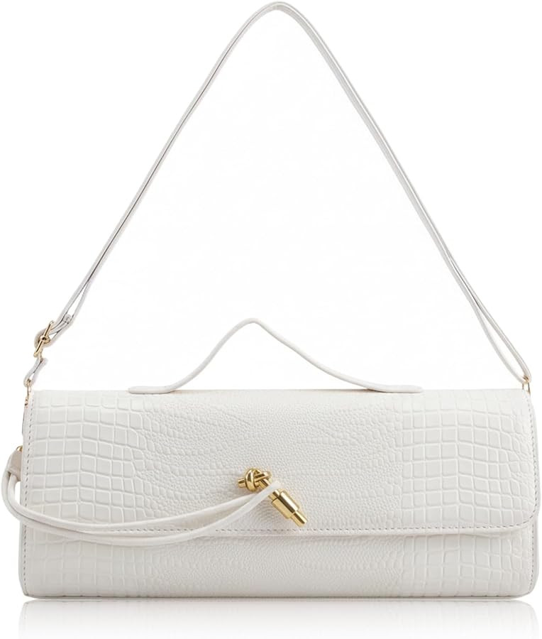 Evening Clutch for Women Crocodile Print PU Leather Crossbody Bag with Removable Strap,Formal Par... | Amazon (US)