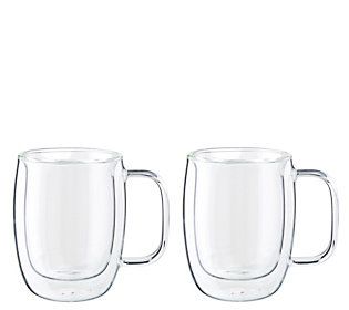 ZWILLING Sorrento Plus 15-oz Latte Glass Mug Se t of 2 | QVC