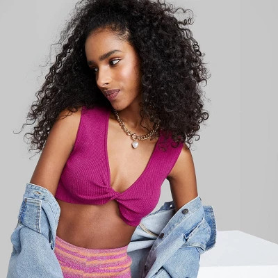 Women's Reversible Twist Cropped Sweater Tank Top - Wild Fable™ | Target