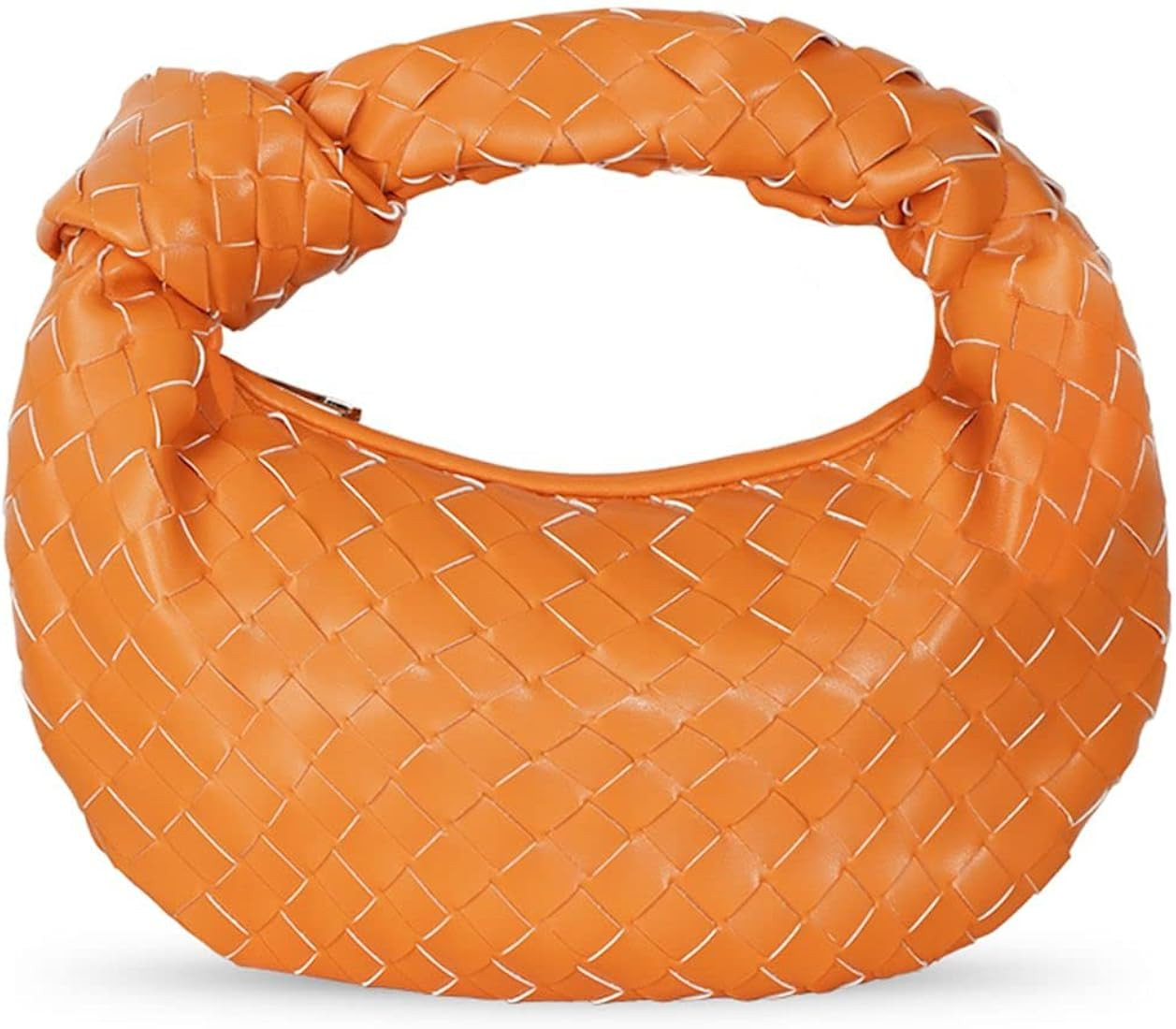 JBB Woven Handbag Bag for Women Leather Shoulder Bags Knotted Purse Soft Mini Hobo Clutch | Amazon (US)