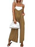 DEEP SELF Women's Casual Loose Sleeveless Jumpsuits Adjustable Spaghetti Straps Wide Leg Baggy Ov... | Amazon (US)