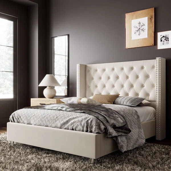 Upholstered Wingback Bed | Wayfair North America
