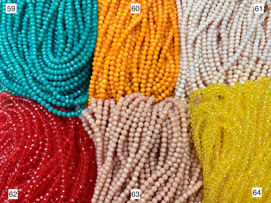 3-3.5 mm Faceted Rondelle Czech Crystal Seed Beads  64 Colors to Select #541 | Etsy (Global)