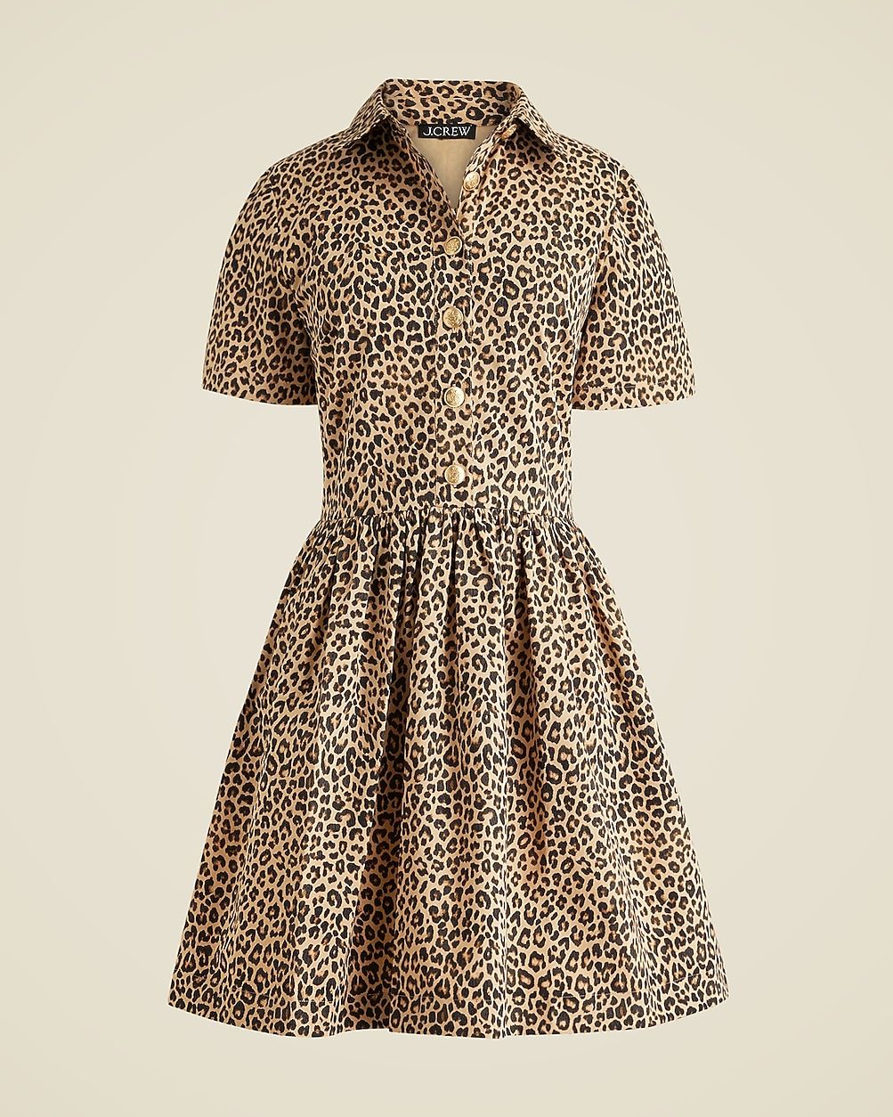 A-line shirtdress in leopard chino | J. Crew US