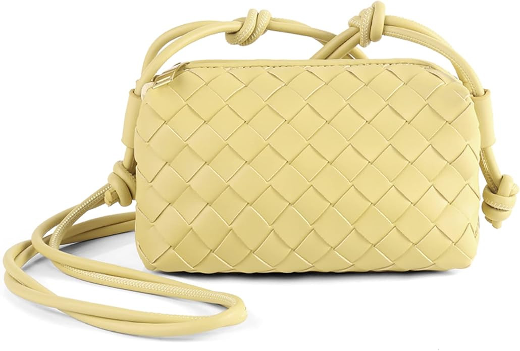 Woven Crossbody Bags For Women, Small Handmade Purse Clutch Shoulderbag Handbag, Zipper Closure | Amazon (US)