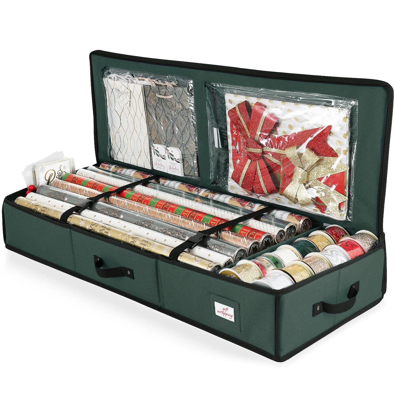 Premium Christmas Gift Wrapping Paper Storage Organizer | Wayfair North America