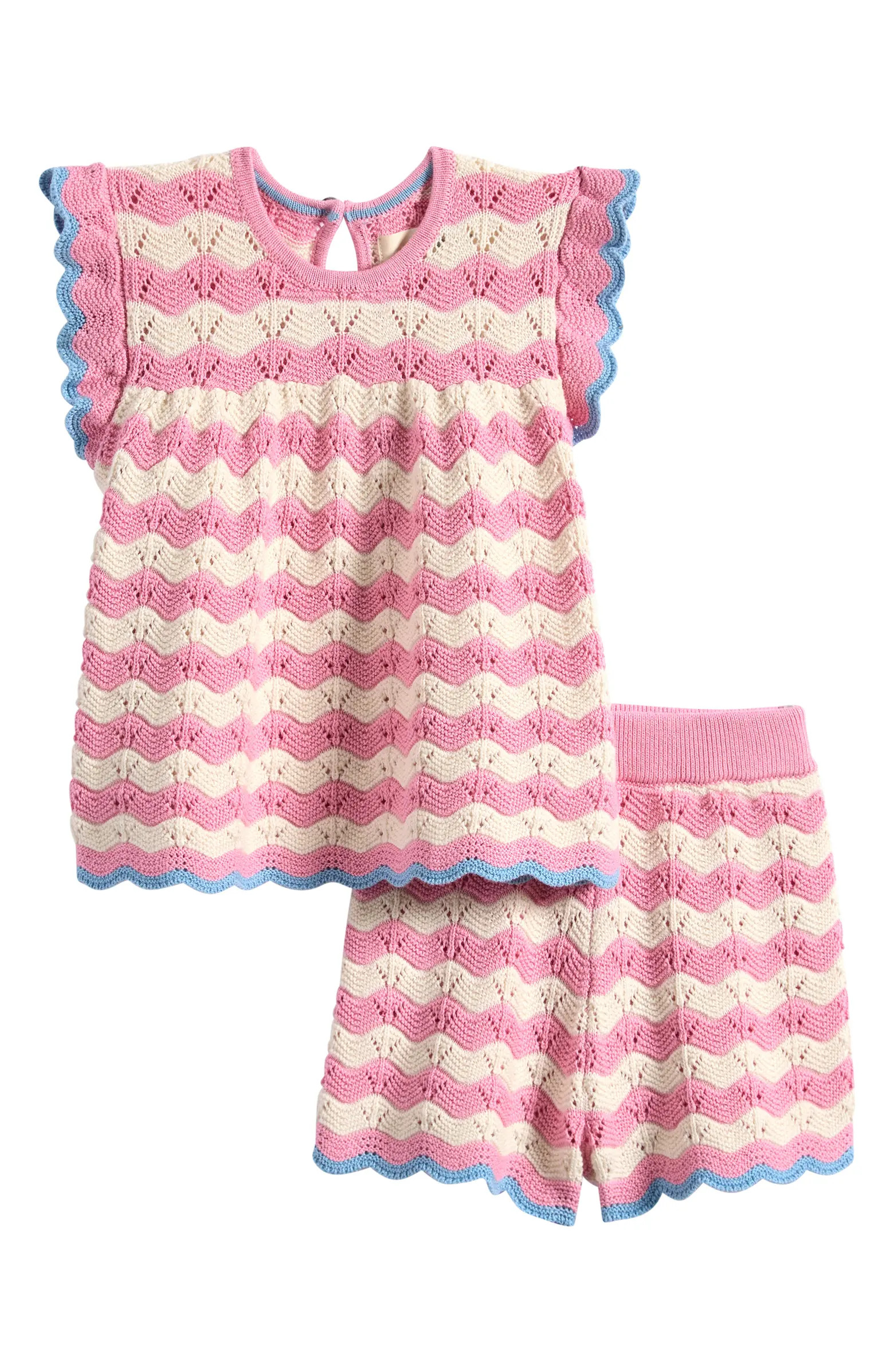 Cotton Pointelle Top & Shorts Set | Nordstrom