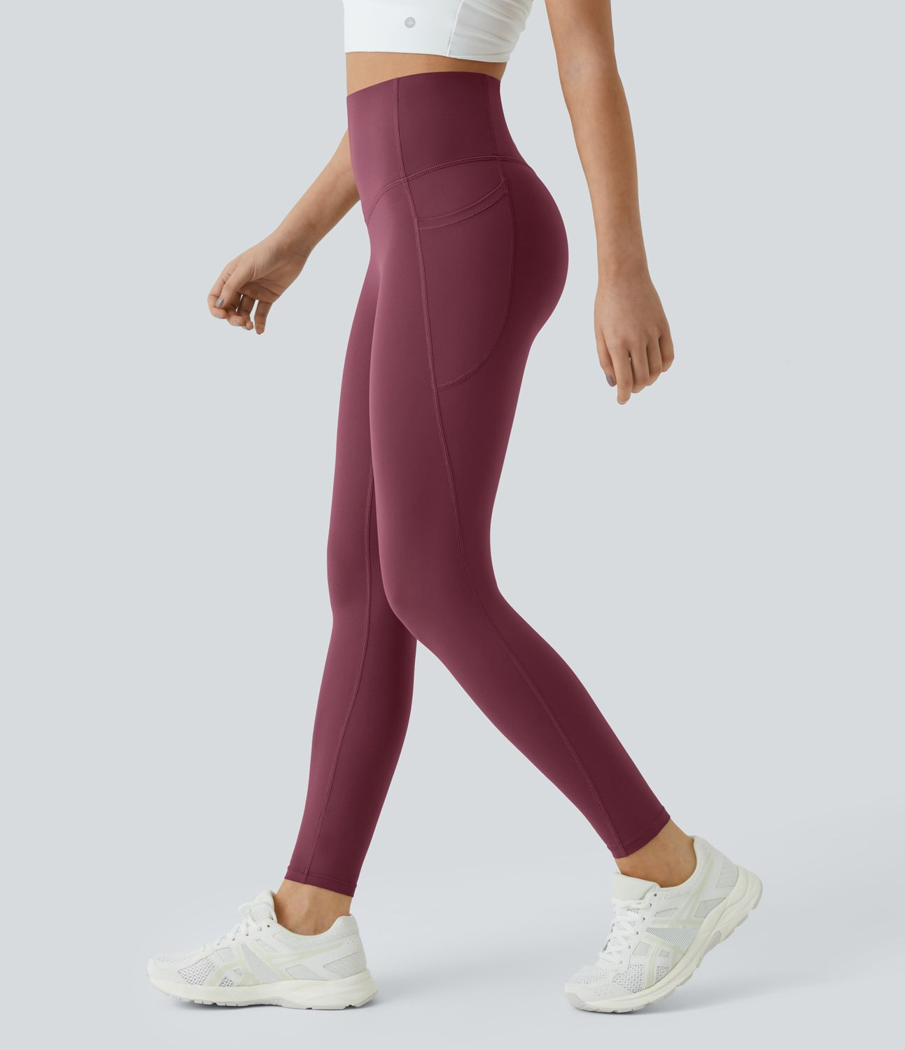 Women’s SoCinched High Waisted Tummy Control Side Pocket Shaping Training UltraSculpt Leggings ... | HALARA