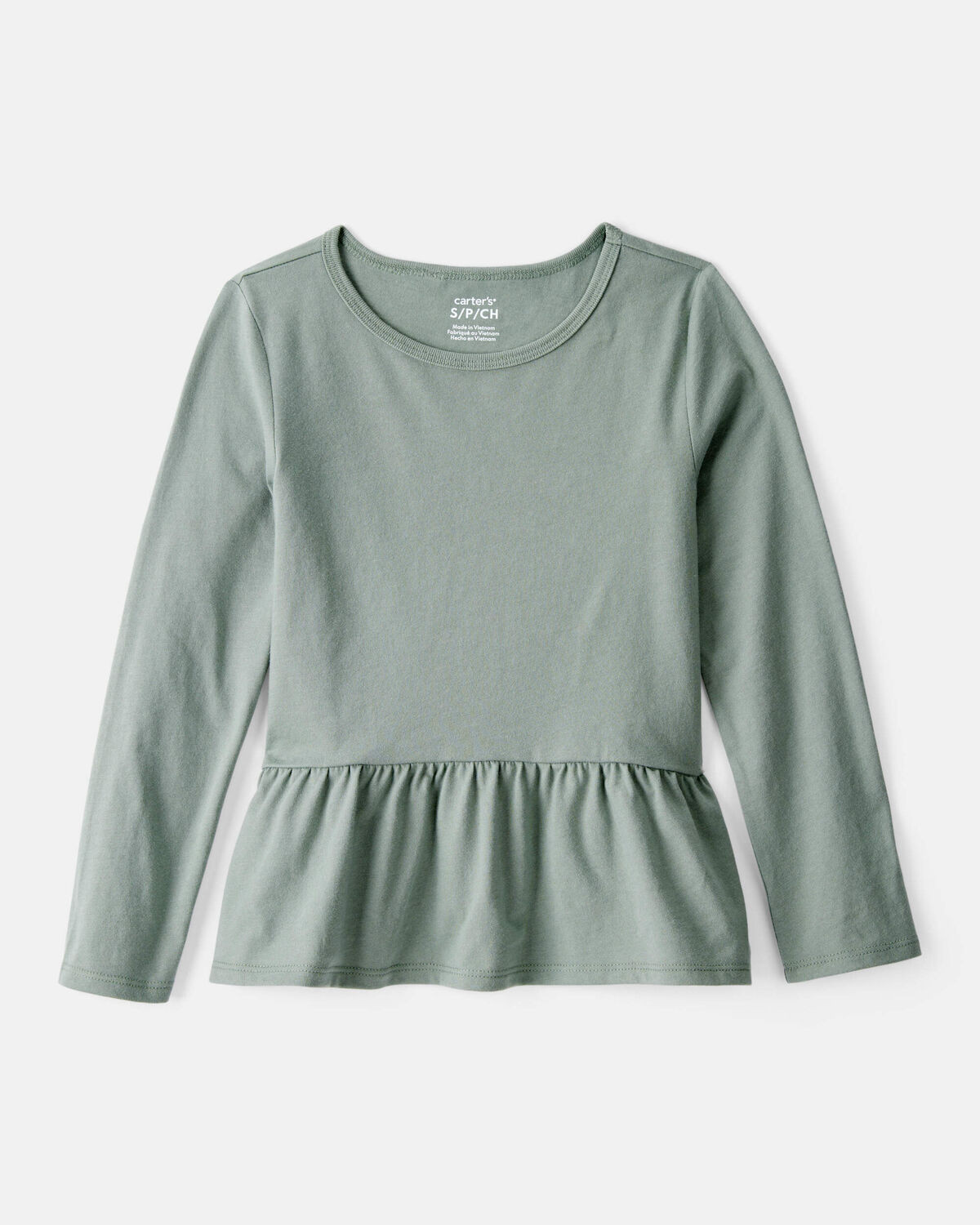 Girls Long-Sleeve Peplum Top - Green(4.9)4.9 out of 5 Customer Rating | Carter's Inc