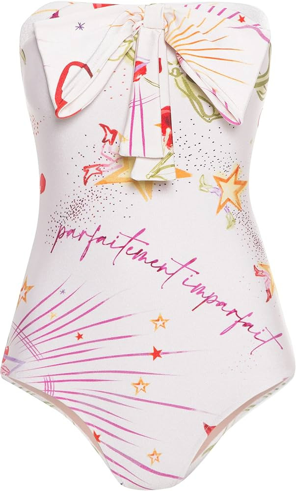 Amazon.com: ADRIANA DEGREAS, Fantasy Strapless Swimsuit With Bow, Small, Off White : Luxury Store... | Amazon (US)