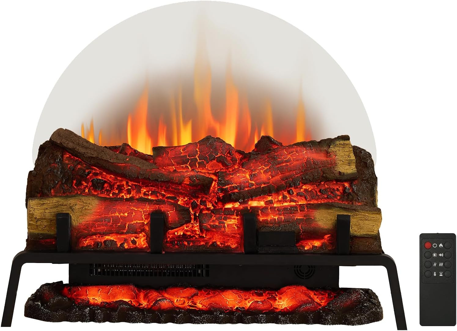 PuraFlame 27" Free Standing Electric Fireplace Log Set Insert, 750W/1500W Heater, 6 Flame Colors with 5 Brightness, Crackling Sound, Remote Control | Amazon (US)