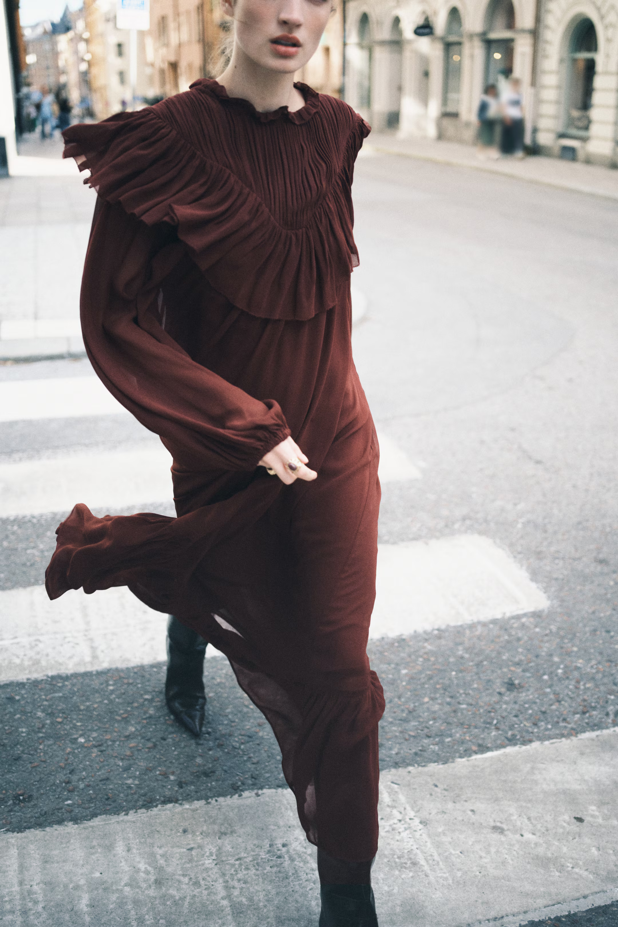 Frill-trimmed chiffon dress | H&M (UK, MY, IN, SG, PH, TW, HK)