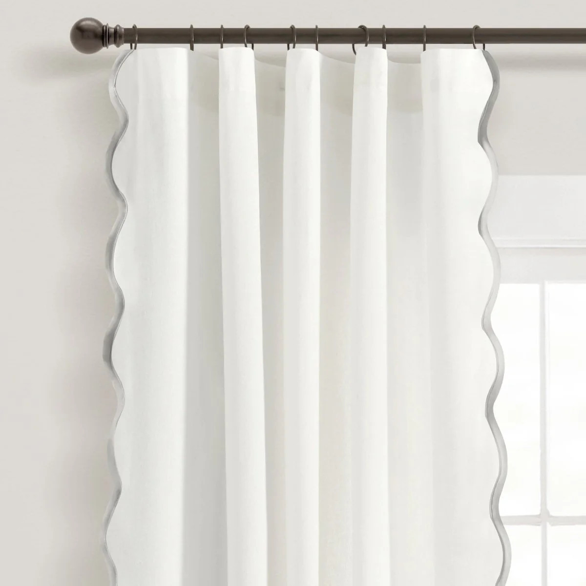 Coastal Chic Scallop Edge Window Curtain Panel Set | Lush Decor