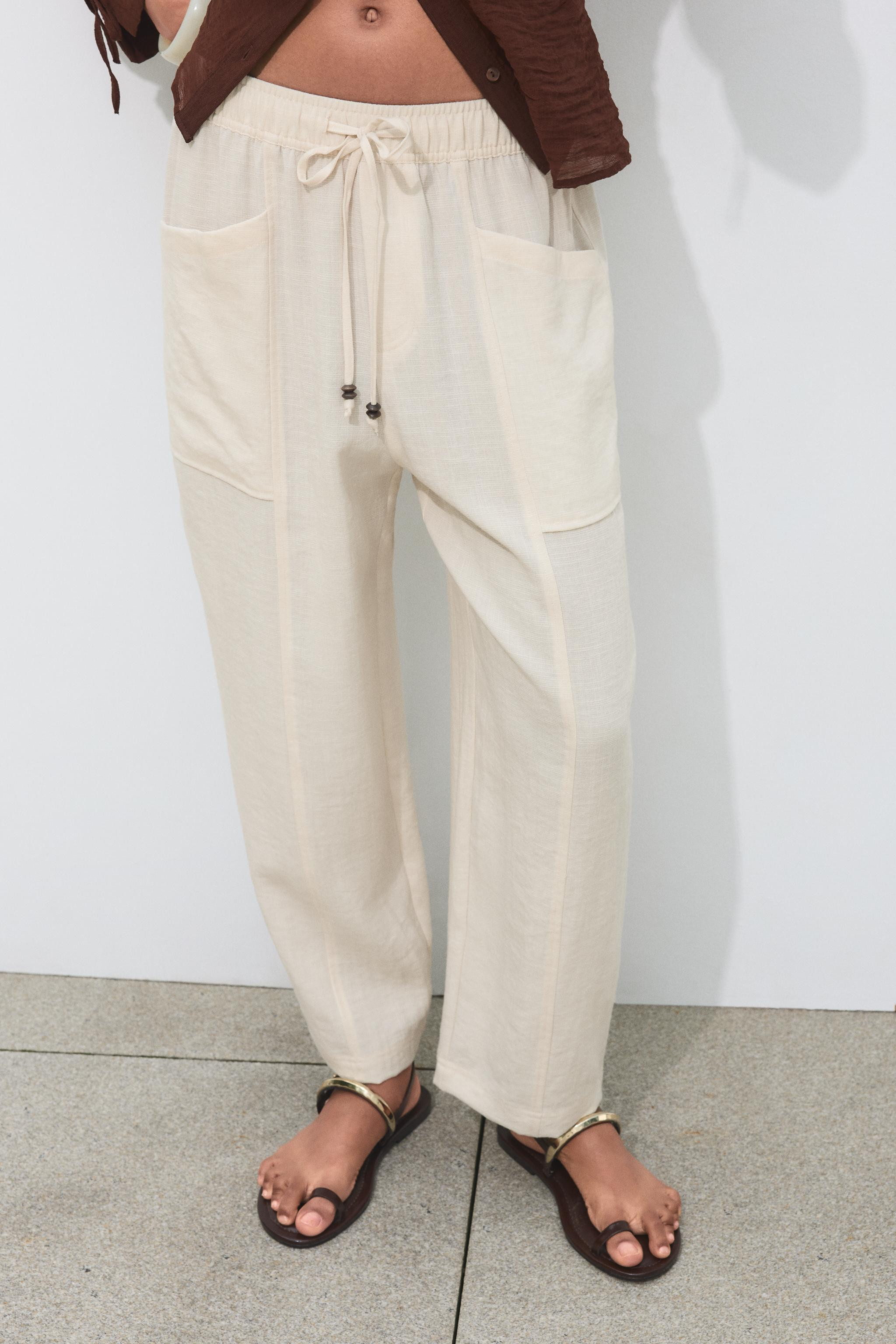 RUSTIC ELASTIC WAIST PANTS | Zara US