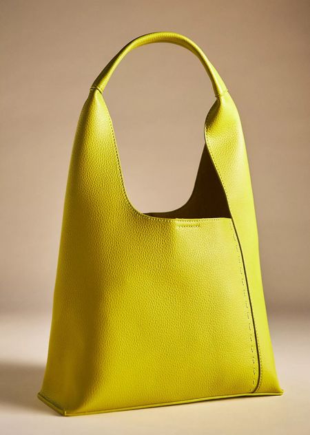 Lenin color faux leather tote bag #fauxleather #lemoncolor #totebag