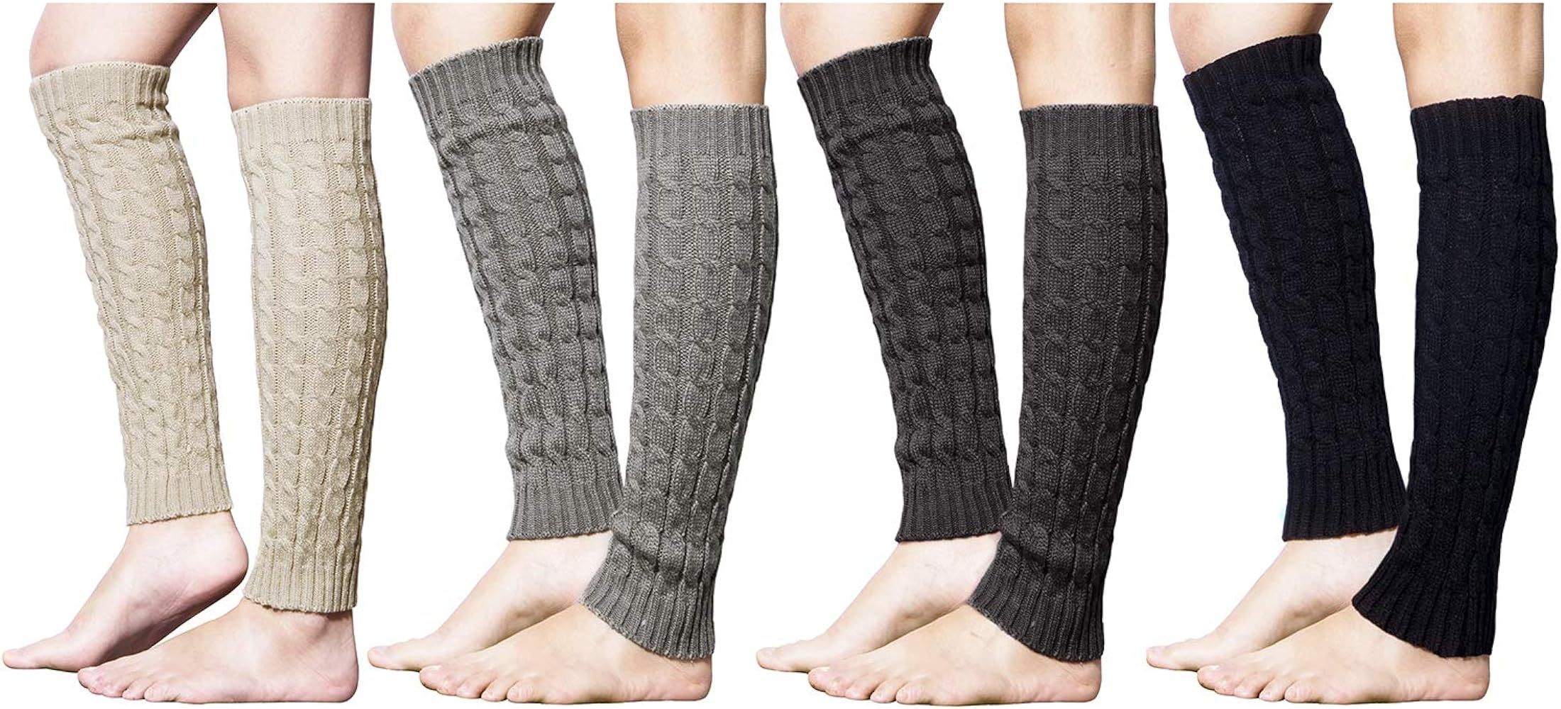 Loritta 4 Pairs Women Knit Leg Warmers Winter Warm Long Boot Socks, Multi 0A at Amazon Women’s ... | Amazon (US)