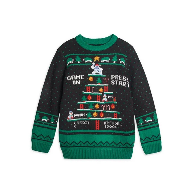 Holiday Time Big Boys Christmas Sweater, Sizes 4-18 - Walmart.com | Walmart (US)