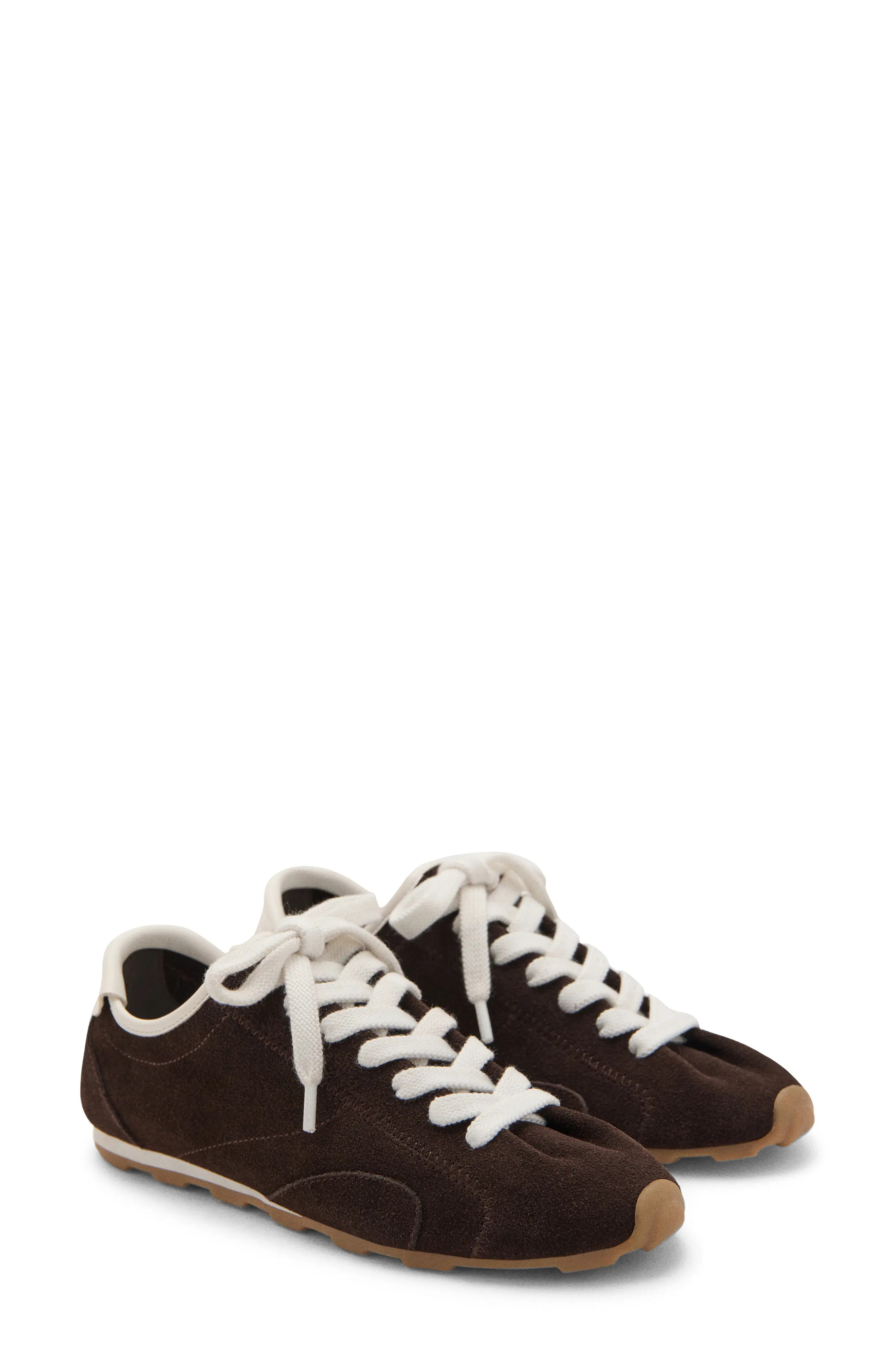 MANGO Contrast Suede Sneaker in Chocolate at Nordstrom, Size 6Us | Nordstrom