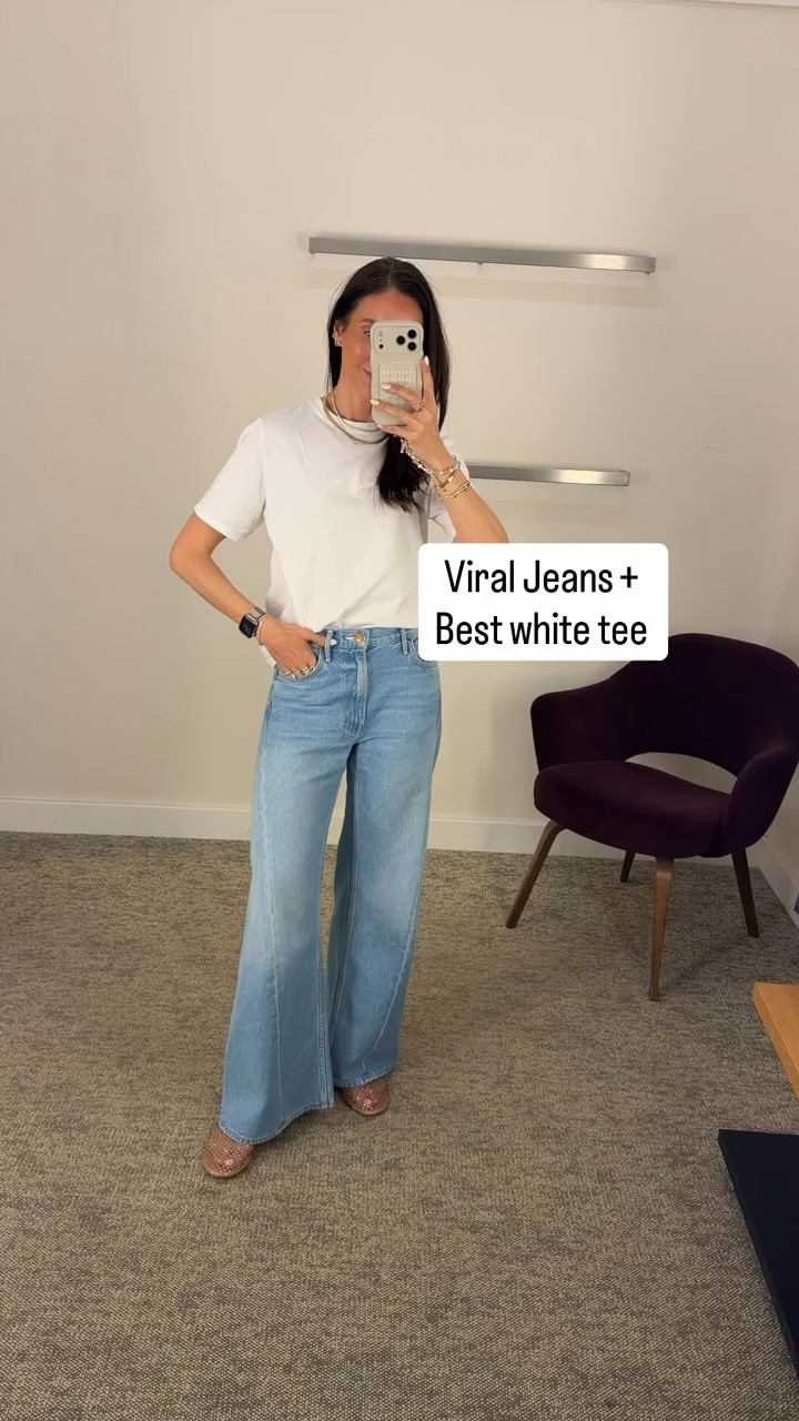 Viral jeans plus the best white tee, casual outfit, wardrobe staples, MOTHER jeans, annabrstyle, anna monteiro

#LTKOver40