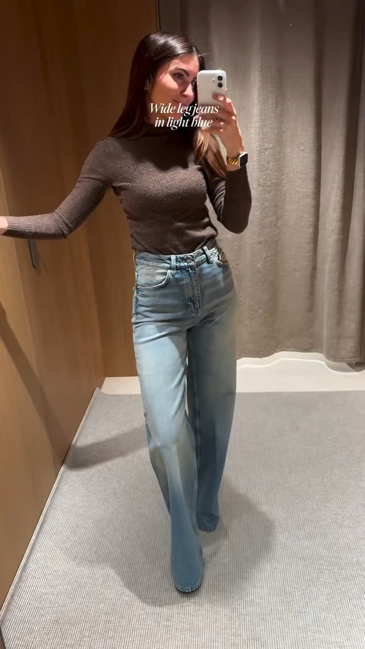 Went to Massimo Dutti and tried on a few different jeans. The fit and quality were so good! Comment LINK and you’ll receive all links in your dm 😘