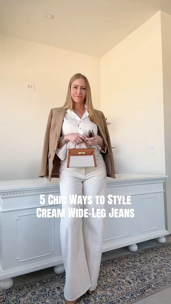 5 ways to style cream wide-leg jeans so they look polished, not sloppy.
It all comes down to balance—structured layers, controlled volume, and clean, intentional pieces that elevate the entire outfit.
These are the exact outfit formulas I use to make wide-leg denim feel flattering, effortless, and put-together.
Shop pieces → blazers, fitted tops, button-downs, neutral shoes, and structured bags linked here.

I’m wearing a size 29 Jean and Medium top. 5’7, 150 lbs for reference. 

#LTKSeasonal #LTKgrwm #LTKOver40