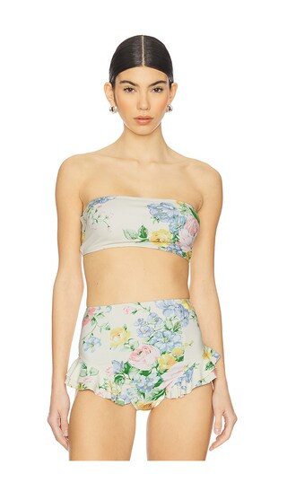 Selkie The Bandeau Bikini Top in Ivory. - size XL | Revolve Clothing (Global)