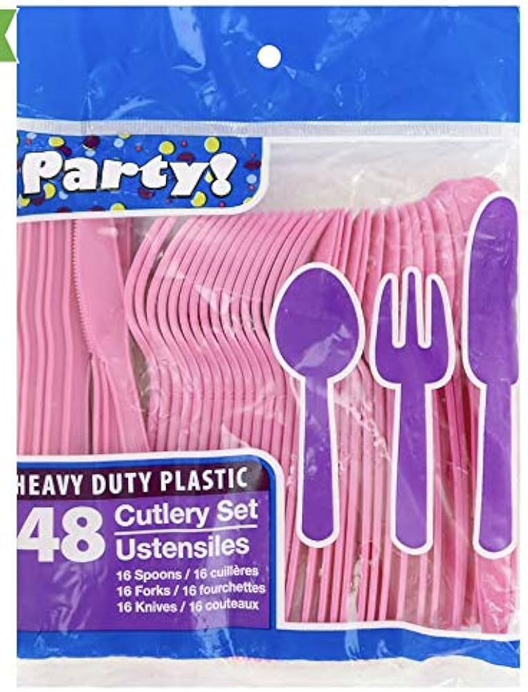 Heavy Duty Plastic Cutlery 48-Piece Set (Spoons, Forks, Knives) | Amazon (US)