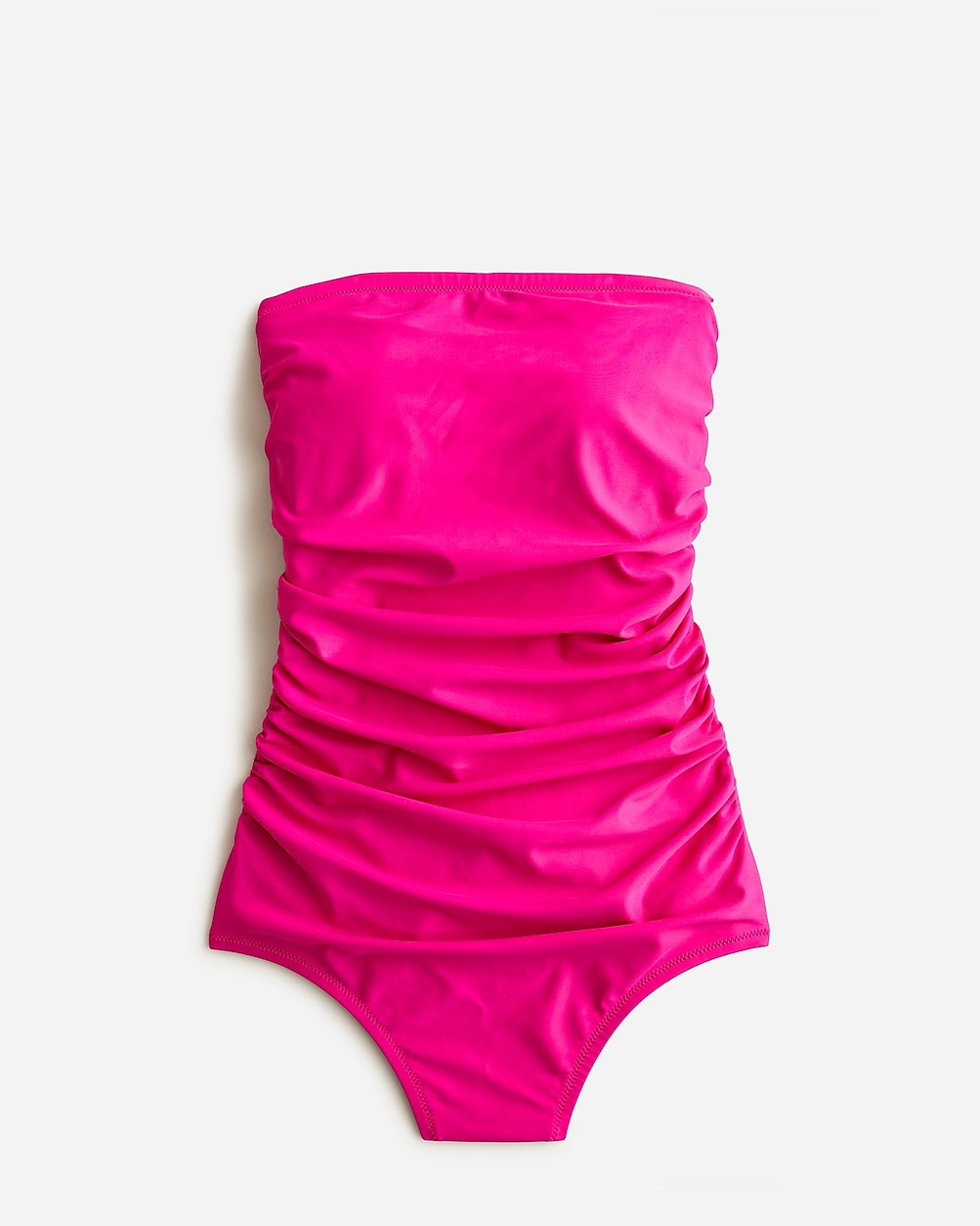Long-torso ruched bandeau one-piece | J. Crew US