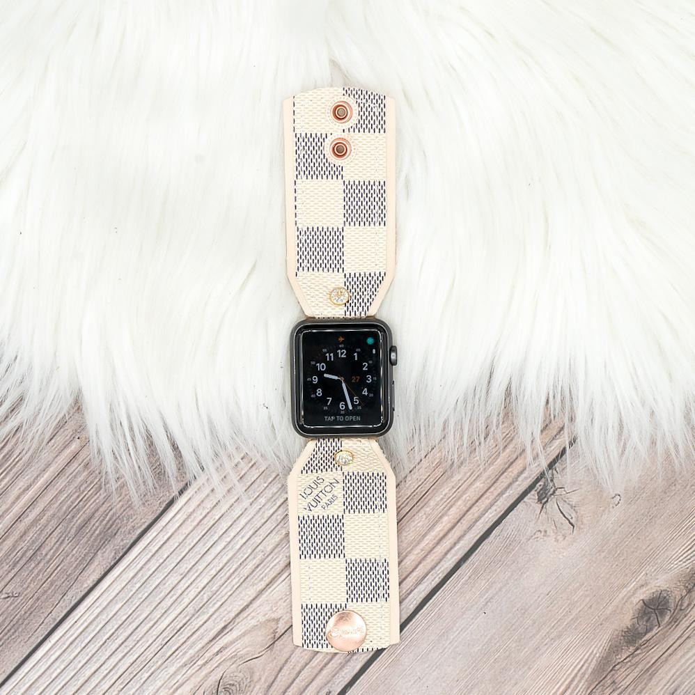 Limited Edition Bow Band in Upcycled LV Damier Azur | Sparkl