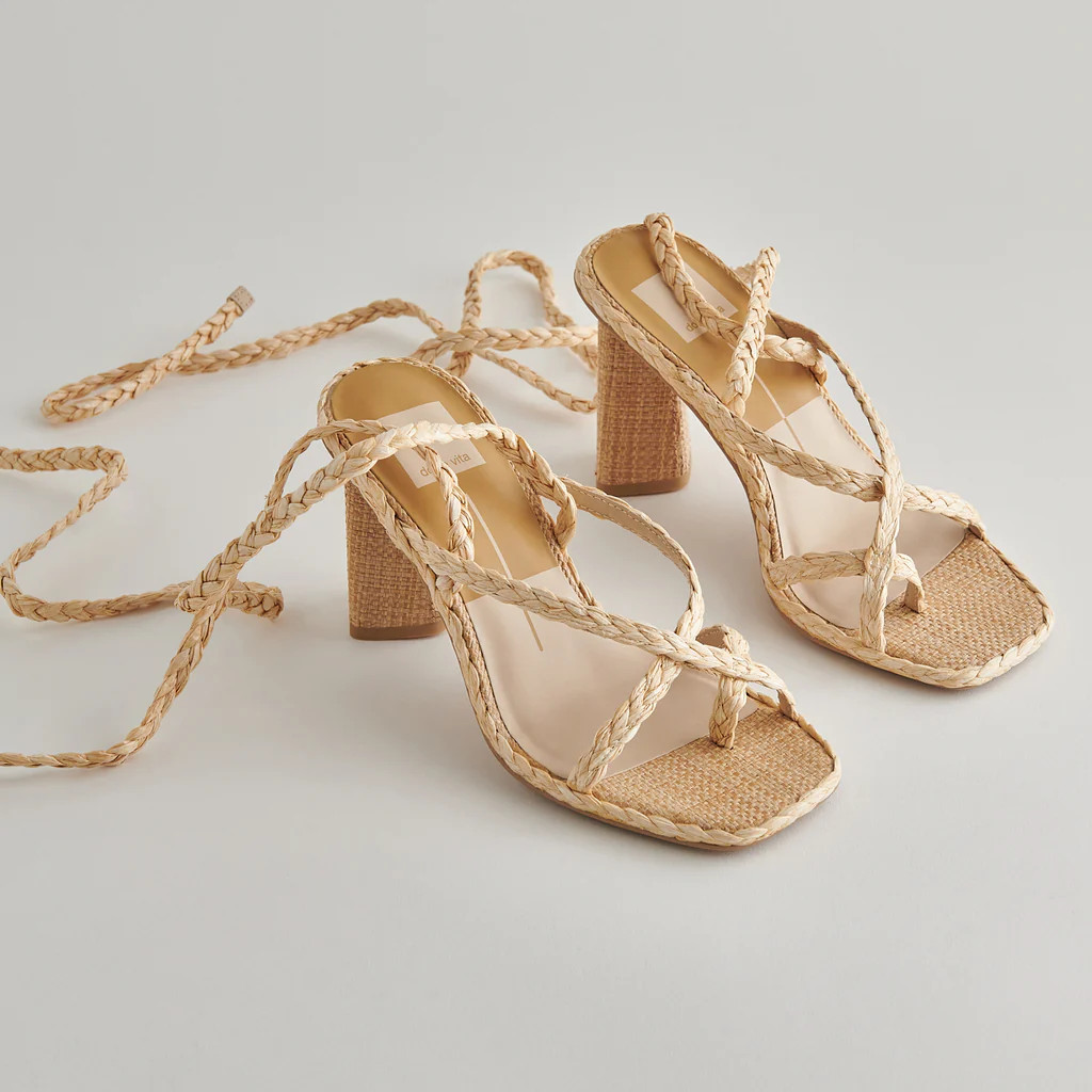 JOELLE HEELS LT NATURAL RAFFIA | DolceVita.com
