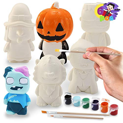 JOYIN Halloween Squishy Toys Coloring Craft Kit with 6 Different Characters, 6 Colors Paints, and 3 Paintbrushes, Art Craft Painting Kit DIY Set Halloween Party Games for Kids Activities Party Favors | Amazon (US)