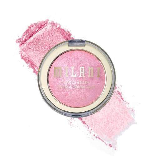 Milani Baked Blush, Updated Powder Blush for Cheeks, Cruelty Free Makeup - Shape, Contour & Highlight Face for a Shimmery or Matte Finish - Pink Panna Cotta | Amazon (US)