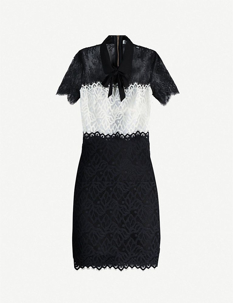 SANDRO Rozen lace-panel dress | Selfridges