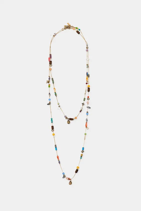 PACK OF 2 CRYSTAL BEAD NECKLACES | Zara UK