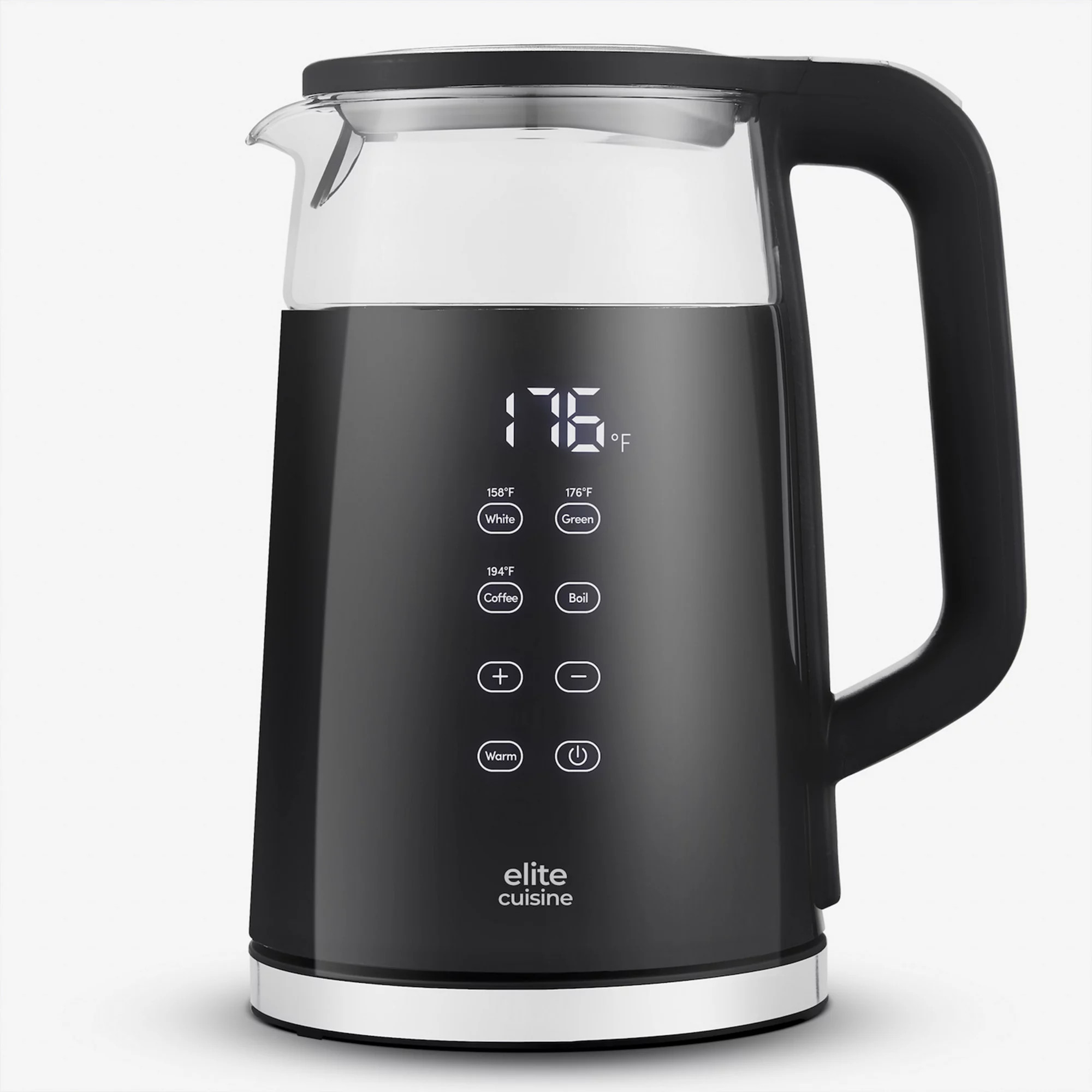 Elite Cuisine 1.8Qt Double Wall Cool Touch Glass Digital Tea Kettle, Keep Warm | Kohl's