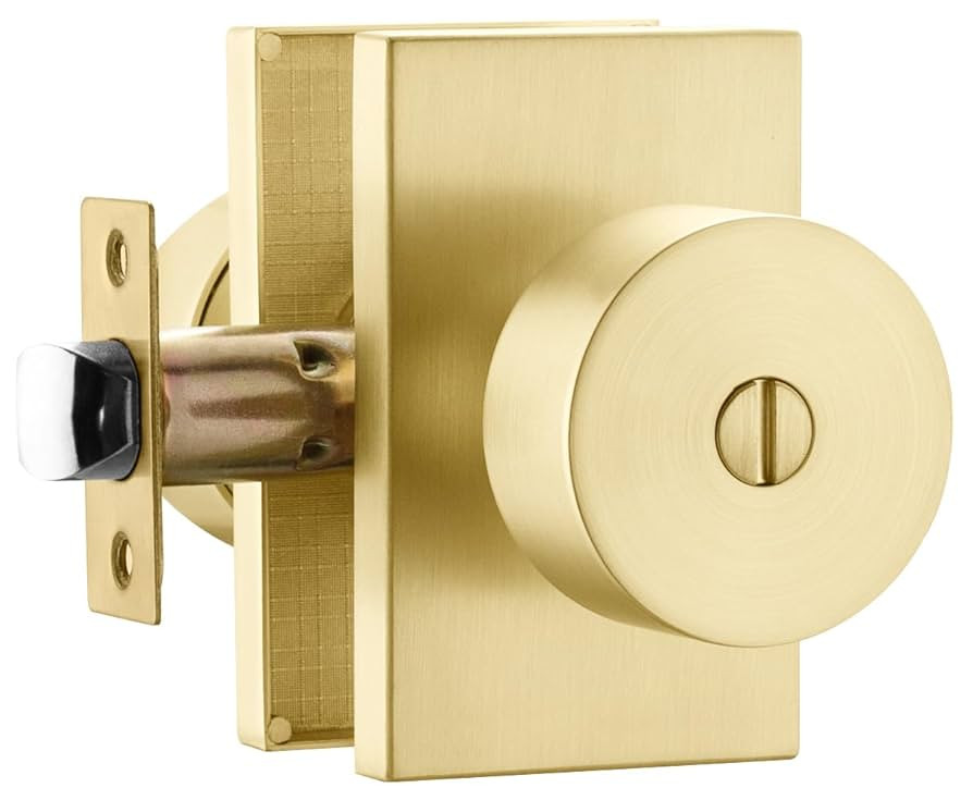 goldenwarm Gold Door Knob Interior, Zinc Alloy Brushed Gold Interior Door Knob Bedroom Bathroom, ... | Amazon (US)