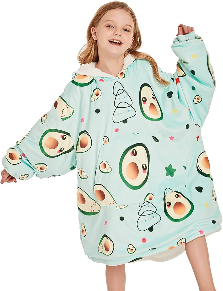 Blanket Hoodie Oversized Sherpa Blanket Sweatshirt with Front Giant Pocket Super Warm Snuggly Fluffy | Amazon (US)