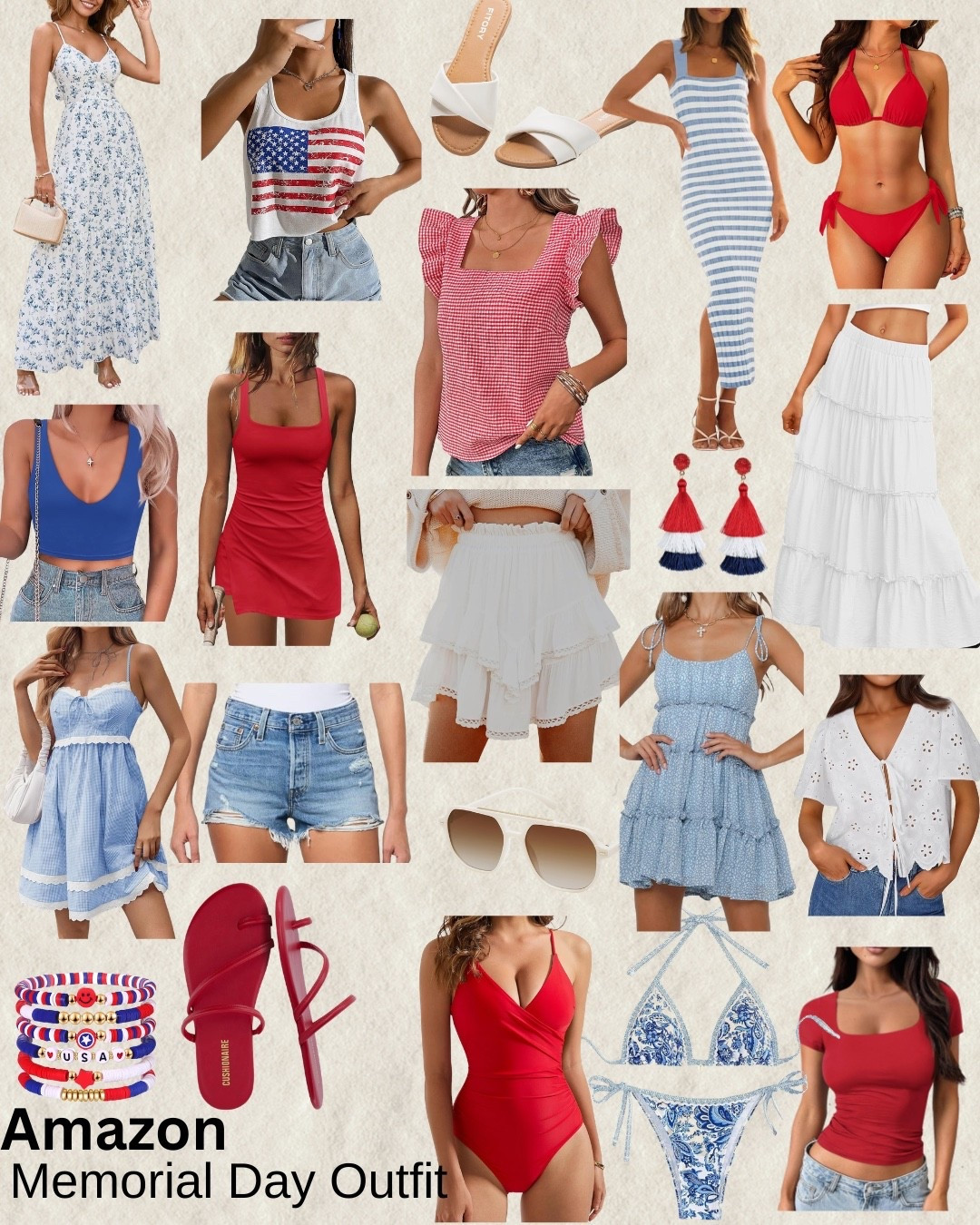 Memorial Day outfit. Memorial Day party outfit. Red outfit. Red gingham. Blue outfit. Red, white and blue. Pool party outfit. Spring and summer party outfit. Daytime party outfit. Amazon Memorial Day 

#LTKootd #LTKSwim #LTKSeasonal