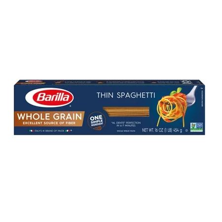 (6 Pack) Barilla Pasta Whole Grain Thin Spaghetti, 16.0 oz | Walmart (US)