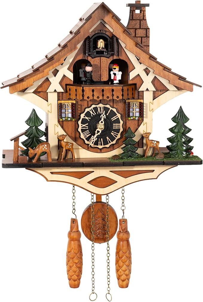 Handmade Wooden Cuckoo Clock, Quartz Wall Clock, Gift for Family | Amazon (US)