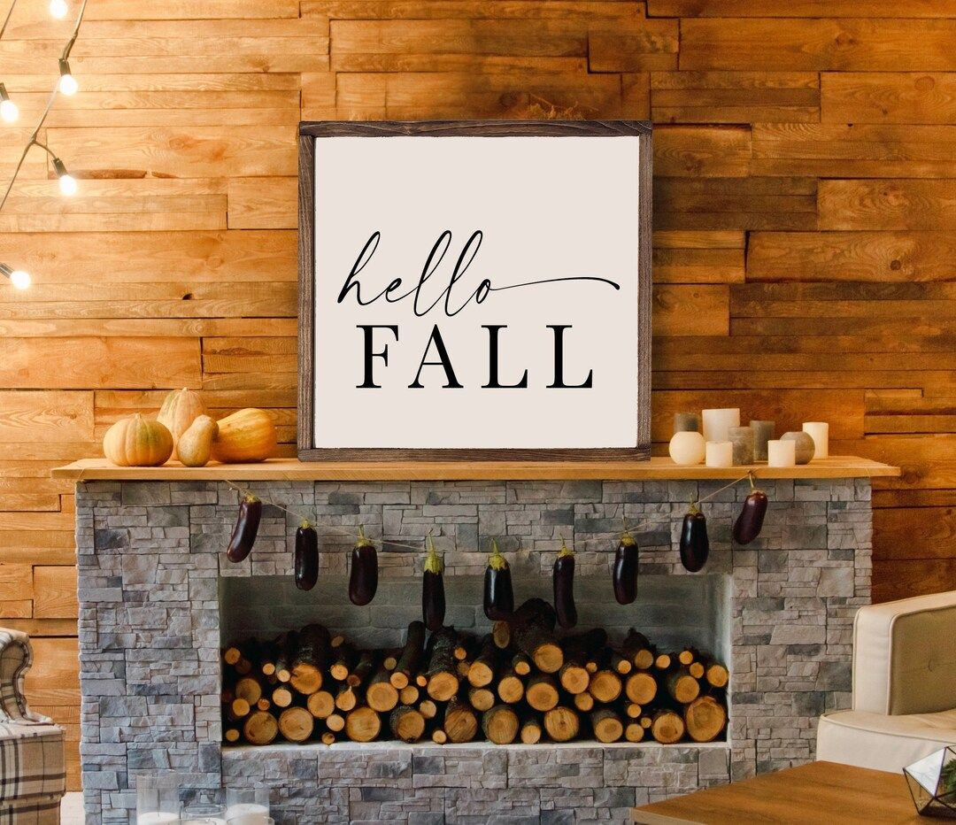Hello Fall Sign Fall Sign Fall Home Decor Living Room Sign - Etsy | Etsy (US)