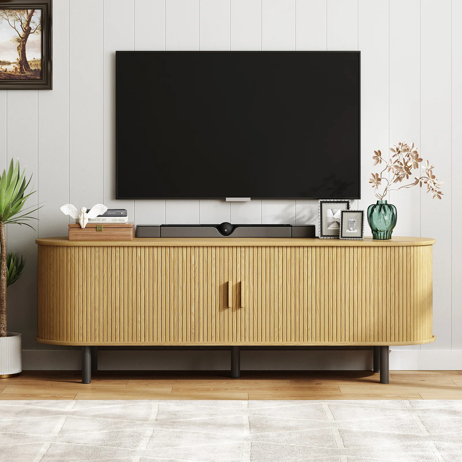 Jalonda Modern Wood TV Stand with Storage and Shelves to Fit TVs | Wayfair North America
