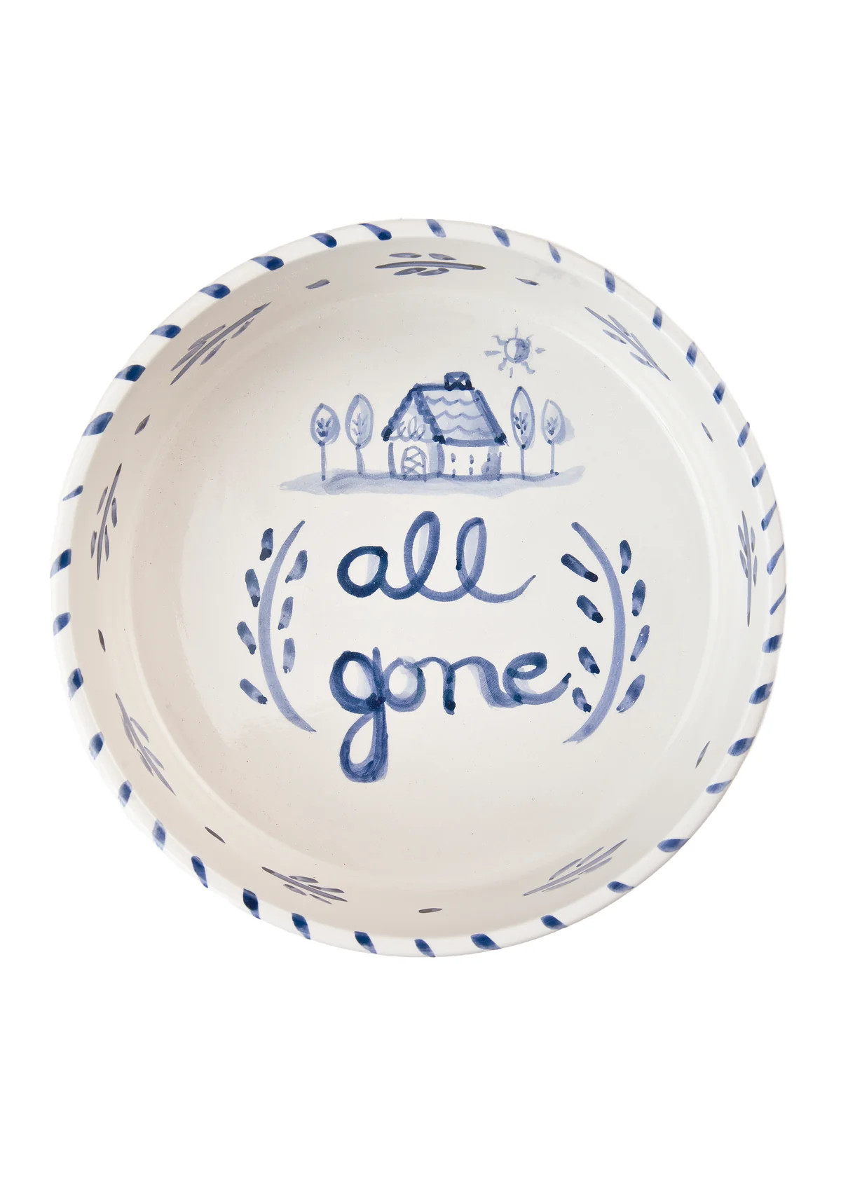 Blue and White Dog Bowl, Large | Over The Moon