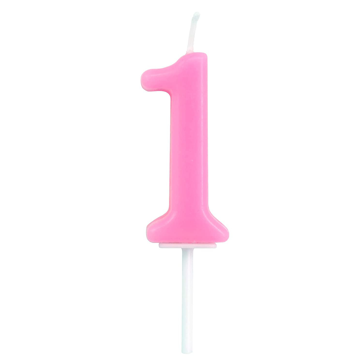 Pink Birthday Candle for Smash Cake Cupcakes, Number 1 | Walmart (US)