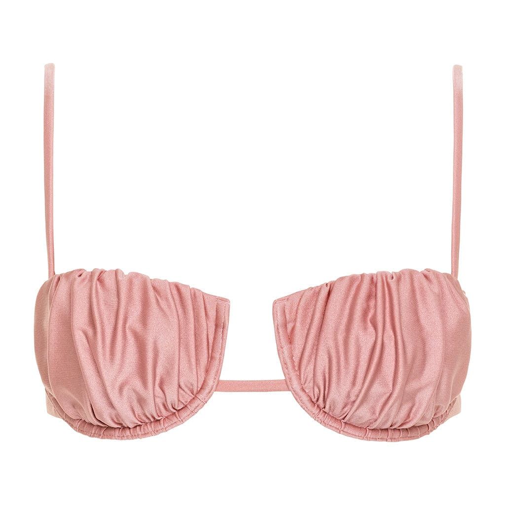 Satin Rose Petal Bikini Top | Montce