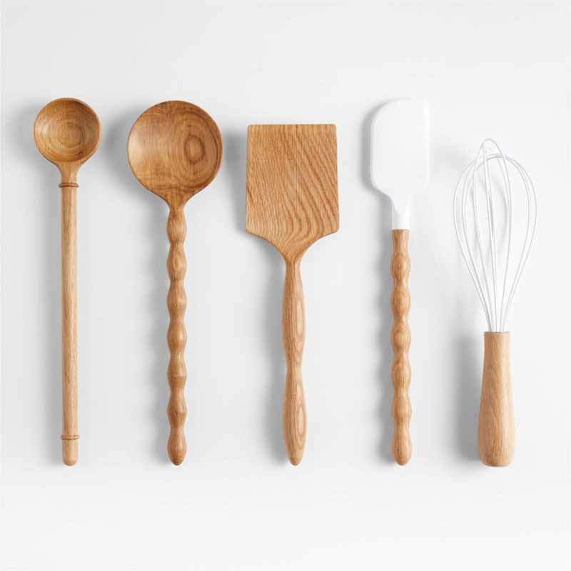Arbor Oak Wood Utensils By Laura Kim | Crate & Barrel | Crate & Barrel