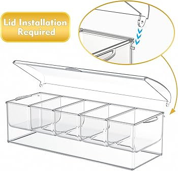 Amazon.com | Condiment Tray with Stainless Steel 5 Spoons, 5 Forks and 1 Clip, Chilled Condiment ... | Amazon (US)
