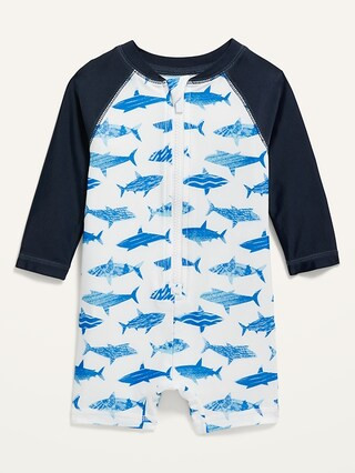 Printed Raglan-Sleeve One-Piece Rashguard for Baby | Old Navy (US)