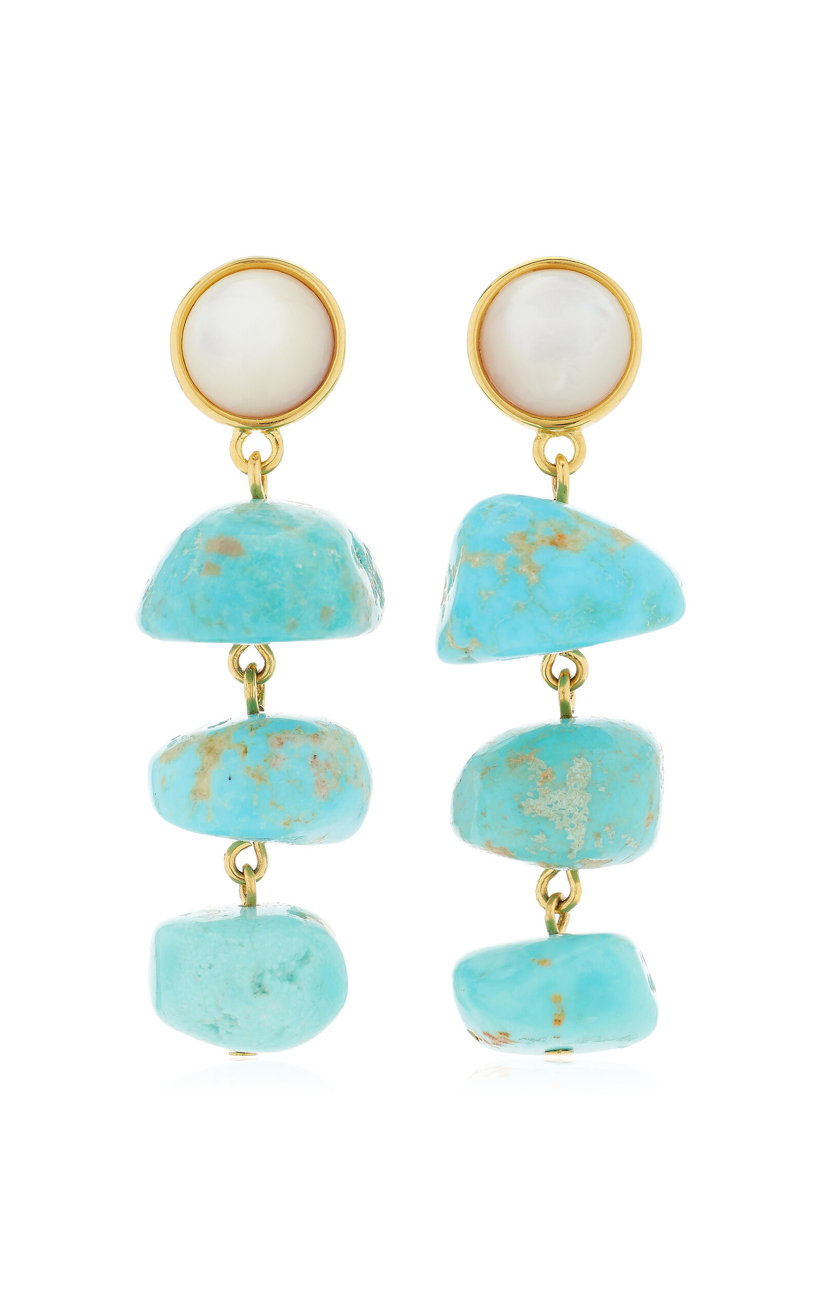 Old World Gold-Plated Multi-Stone Earrings | Moda Operandi (Global)