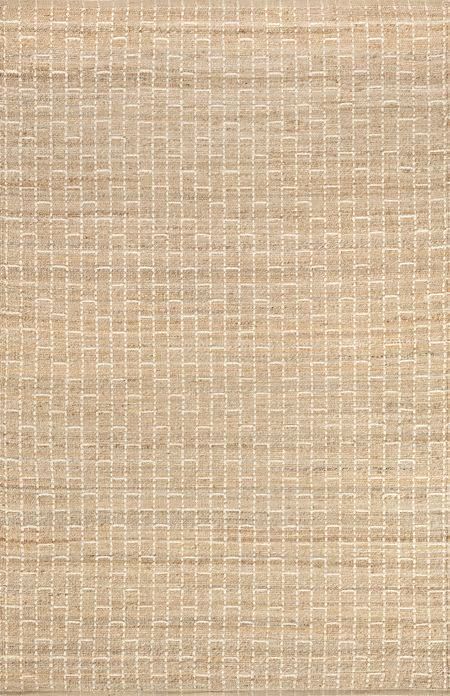 Natural Ramy Jute and Cotton Brick 8' x 10' Area Rug | Rugs USA